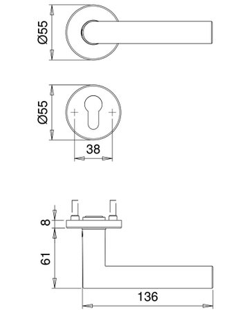 Bild FH Wechselgarnitur Riva 5408/0786 Rosette rd,fest,PZ,9,ER,TS40-65 - edi-3