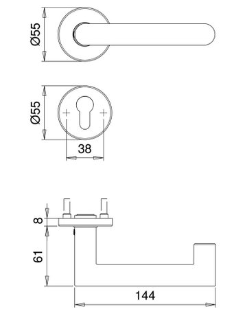 Bild Drückergarnitur Riva 5936/8704 Rosette rd,WC/SS,8,ER,TS40-59 - edi-2