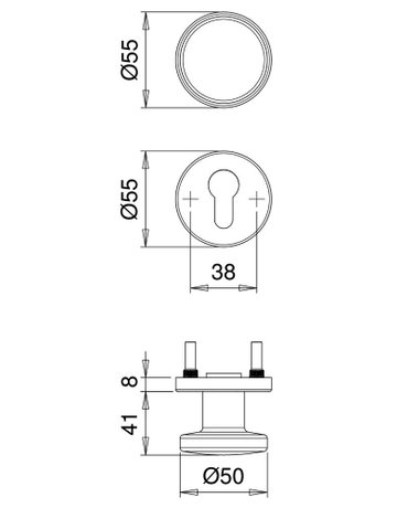 Bild FH Wechselgarnitur Riva 5403/0786 Rosette rd,fest,PZ,9,F1,TS40-65 - edi-2
