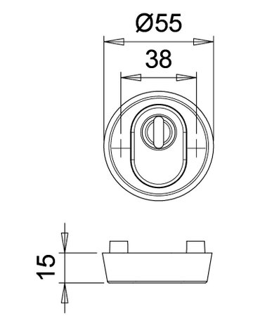 Bild Schutzrosetten-Satz 7256 rd,15mm,ES0,ZA/PZ,ER matt,TS64-68 - edi-1