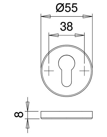 Bild Schutzrosetten-Satz 6633 rd,12mm,ES0/PZ,F1 eloxiert ,TS65-68 - edi-2