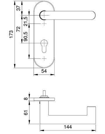 Bild Drückergarnitur Targa/k 5636/7875 KS oval ,WC/SS78/8,ER,TS40-59 - edi-2