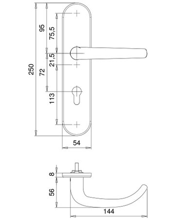 Bild Wechselgarnitur Targa/L 5814/0772 LS oval ,PZ72/8,F1,TS40-65 - edi-3