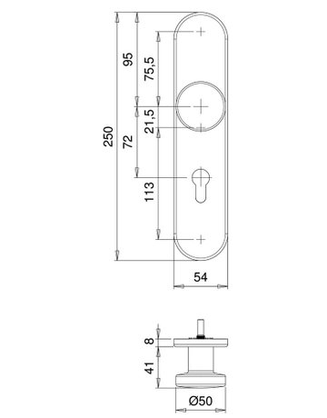 Bild Wechselgarnitur Targa/L 5814/0772 LS oval ,PZ72/8,F1,TS40-65 - edi-2