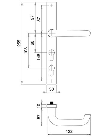 Bild SI-Drückergrt. Twin 8666/0104 LS eck,10mm,ES0/PZ 72/8,F1,TS35-45 - edi-1