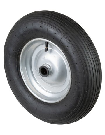 Bild Luftrad C90.402,400/100mm Nabenl.75,Bohr.25,Rillenp RL,Gummi schwarz Radk.Stahlf BS - BS ROLLEN-0