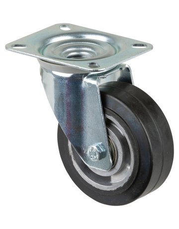 Bild Lenkrolle 100mm L400.B80 Platte,Elastik schwarz ,KL L400.B80.100 - BS ROLLEN-0