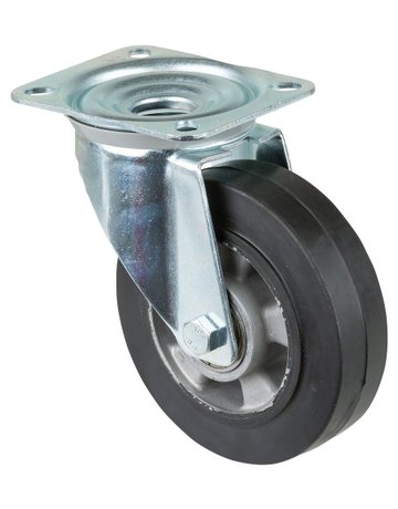 Bild Lenkrolle 160mm L400.B80 Platte,Elastik schwarz ,KL L400.B80.160 - BS ROLLEN-0