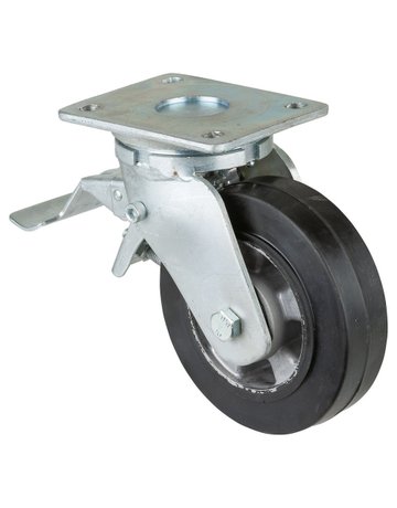 Bild Lenkrolle 160mm RR120.B80 Platte,Elast.s chw.KL,Fest RR120.B80.160 - BS ROLLEN-0