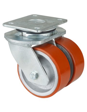 Bild Dopp-Lenkr.125mm S100.C10 Platte,Polyure Guss,KL S100.C10.125 BS ROLLEN-0