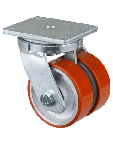 Bild Dopp-Lenkr.150mm S100.C10 Platte,Polyure Guss,KL S100.C10.150 BS ROLLEN-0