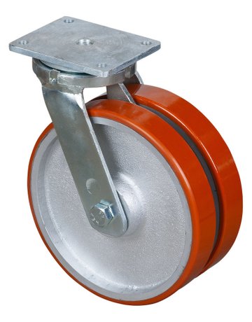 Bild Dopp-Lenkr.300/50mm S100. C10 Pl.,Polyur e Guss,KL S100.C10.300 BS ROLLEN-0
