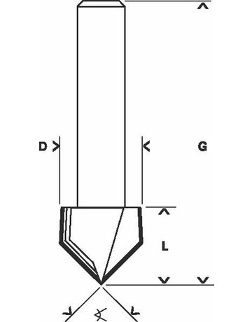 Bild HM V-Nutfräser 90 G Ø31,8x19,0x51,0 mm B osch - BOSCH-4