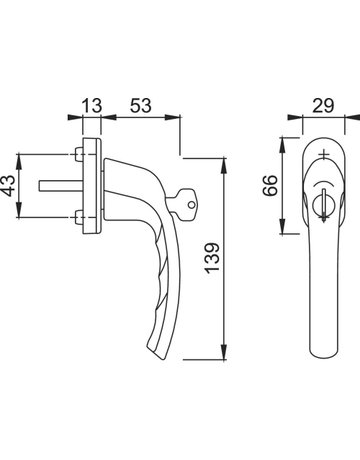 Bild Fenstergriff abschliessbar 0710S /U26,F4, 7x32, N10A - HOPPE-2