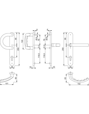 Bild Wechselgarnitur Schild513G/33 57N/1500 F1-2 8/40PZ-92 - HOPPE-2