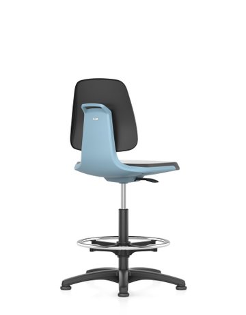 Bild Bimos Arbeitsstuhl Labsit 3, K-Leder bla u Sitzhöhe 520-770 mm-0