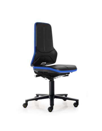 Bild Bimos Arbeitsstuhl ESD Neon 2, blau Sitzhöhe 450-620 mm mit Rollen, ohne Polster-0