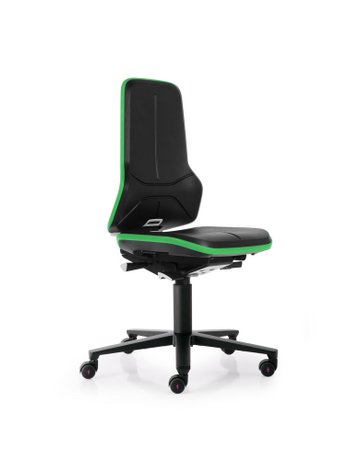 Bild Bimos Arbeitsstuhl ESD Neon 2, grün Sitzhöhe 450-620 mm mit Rollen, ohne Polster-0