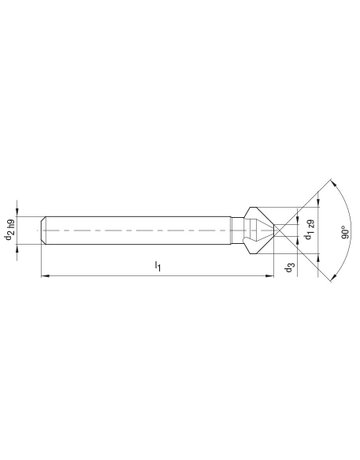 Bild Kegelsenker ungleiche Teilung HSS TiZrN 90Grad 6mm BECK-2