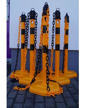 Bild Kettenpfosten - Set, g/s 6 Pfosten + 5x3 m Kette - TEMKA-1