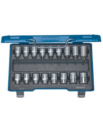 Bild Stecknuss-Satz 1/2"" T20 bis T60 und E10 bis E24 17-teilig Gedore-0