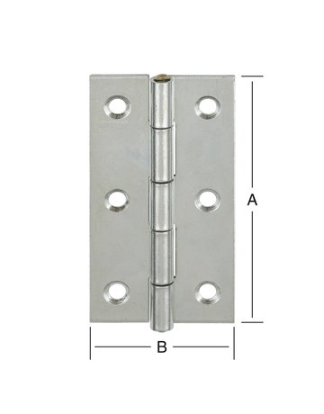 Bild DIN-Scharnier schmal 90X46 verzinkt VORMANN-1