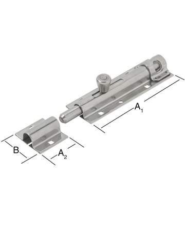 Bild Bolzen-Türschlossriegel 130x40mm,Edelsta hl V2A - VORMANN-1