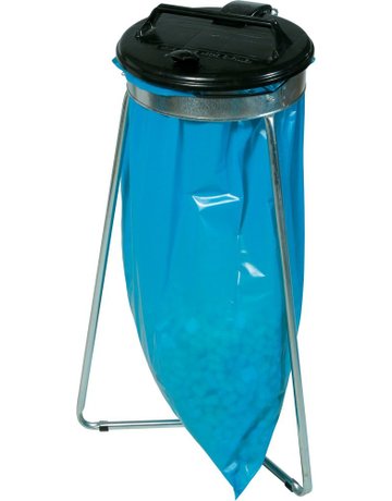 Bild Abfallsamml. 1x120 l Station mit Deckel schw . - gewa-0