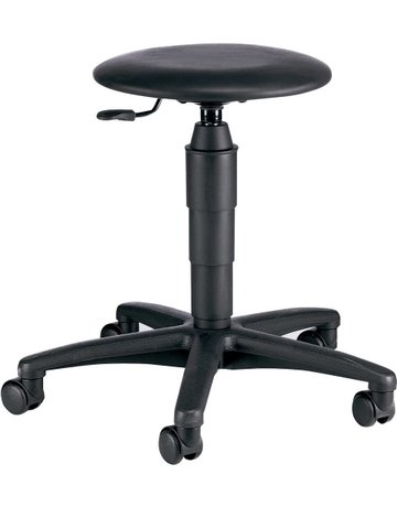 Bild Drehhocker TEC 60 Kunstledersitz schwarz Sitzhöhe 400-530 mm mit Rollen - n.a.-0