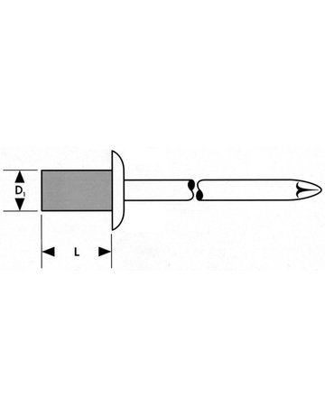 Bild Blindniet Stand. a 75Stk. Flachrundkopf 4,8x 16mm FORTIS-1