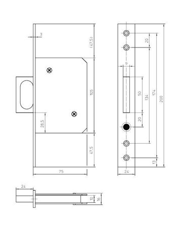 Bild ST-Einsteckstirngriff 165 0,24x200kt,DL/ DR Edelstahl - KFV-1