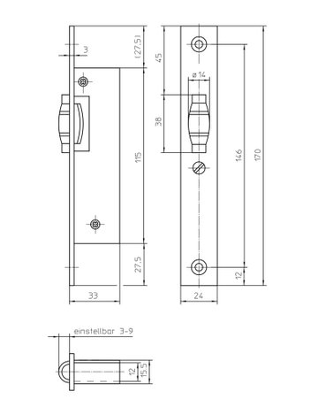 Bild PT-Einst-pendeltürschl, 24kt,DL/DR - KFV-1