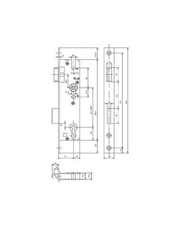 Bild PT-Einsteckschloss, PZ,E92,VK8,D26,24kt, DL/DR - KFV-1