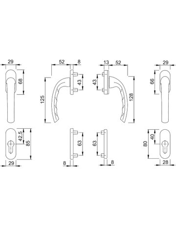 Bild Garnitur 0710RH/66N/U26/0710 F1F1 N12A7503 7 PZ63-68 - HOPPE-1