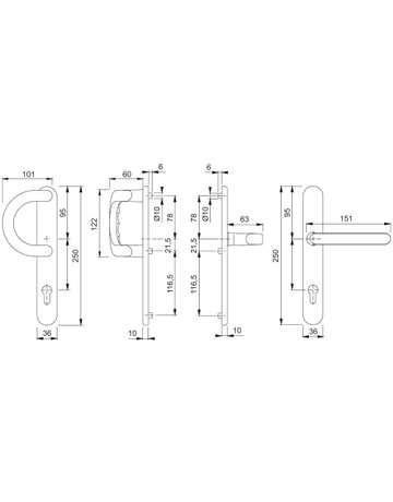 Bild Wechselgarnitur Schild513G/33 57N/1500 F1-2 8/40PZ-92 - HOPPE-1