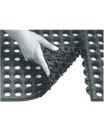 Bild Arbeitsplatzsteckmatte SBR/NR, schwarz, geschlossene Decke, 14mm, 900x900mm - Neutral-0