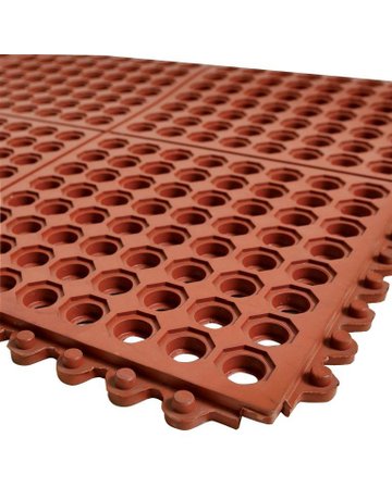 Bild Arbeitsplatzsteckmatte NBR/NR, rot, ölbe ständig, offene Decke, 14mm, 900x900mm - Neutral-0