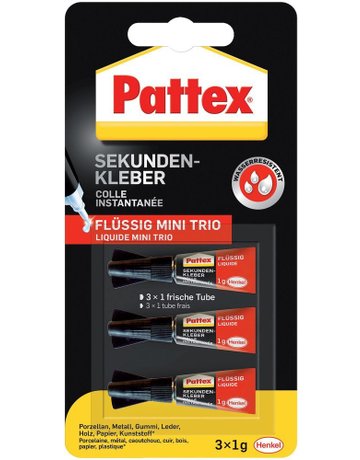Bild Pattex Sekundenkleber Mini Trio 3x1g-0