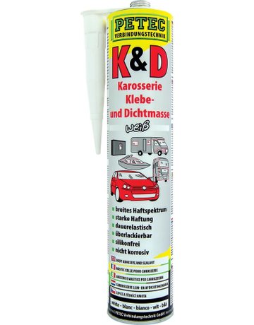 Bild K+D Karosserie Kleb- Dichtmasse, weiss, 310ml - PETEC-1