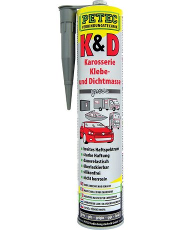 Bild K+D Karosserie Kleb- Dichtmasse, grau, 3 10ml - PETEC-1