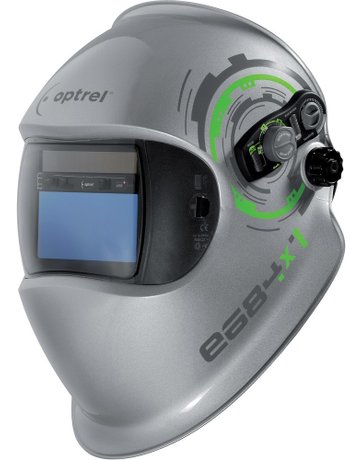 Bild Automatik-Schweißerhelm e684, silber OPT REL - OPTREL-0