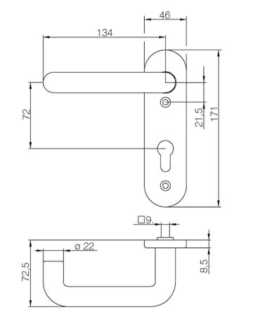 Bild FH-DD-Grt., oval Kursch.PZ,Kst.schwarz - DENI-1