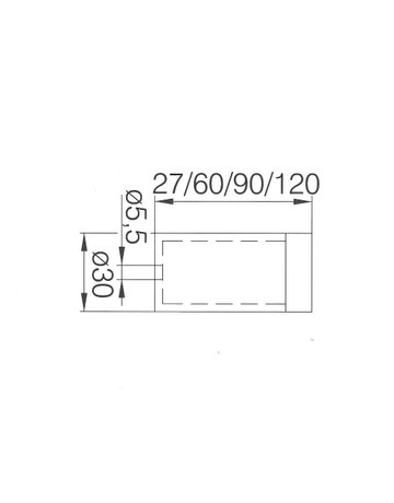 Bild Wandtürpuffer,Länge 24mm Ø30,Edelstahl m att - DENI-1