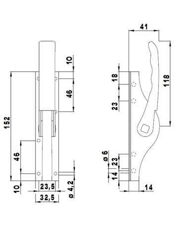 Bild Tortreibriegel 10 mm Stahl verzinkt - DENI-1