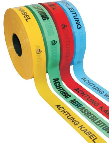 Bild Trassen-Warnband 250 m Achtung Starkstro mkabel gelb - KELMAPLAST-1