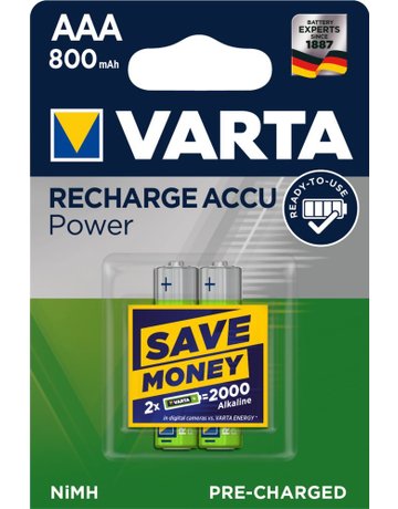 Bild Batterie Recharge Accu Power Micro AAA/ HR03 2er Blister - VARTA-0