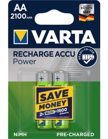 Bild Batterie Recharge Accu Power Mignon AA/ HR6 2er Blister - VARTA-0