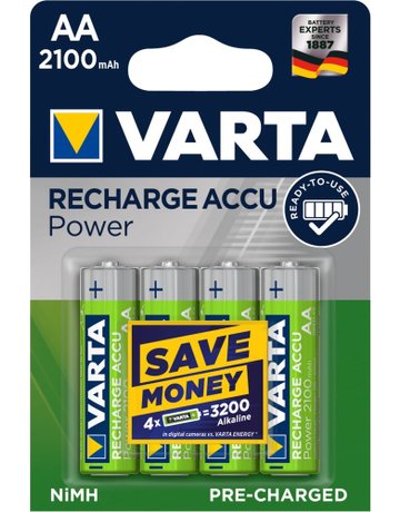 Bild Batterie Recharge Accu Power Mignon AA/ HR6 4er Blister - VARTA-0