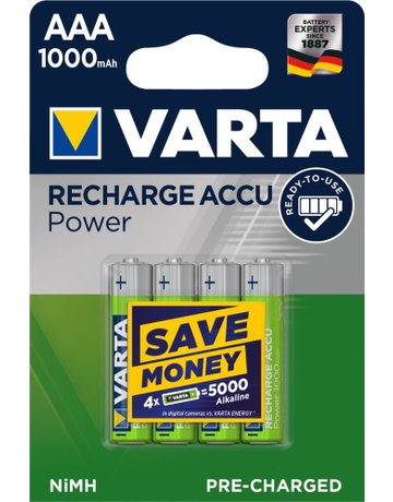 Bild Batterie Recharge Accu Power Micro AAA/ HR03 4er Blister - VARTA-0
