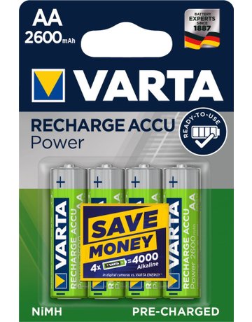 Bild Batterie Recharge Accu Power Mignon AA/ HR6 4er Blister - VARTA-0